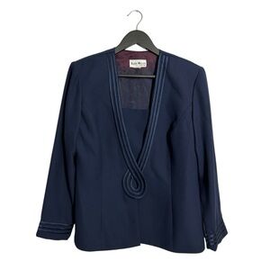 Karen Millen Navy Structured Jacket Blazer Possibly Medium 12 SEE MEASUREMENT